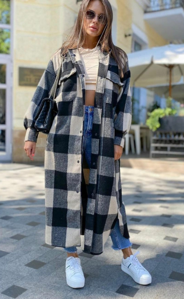 С чем носить пальто-рубашку: стильные образы с рубашкой-пальто – фото и видео