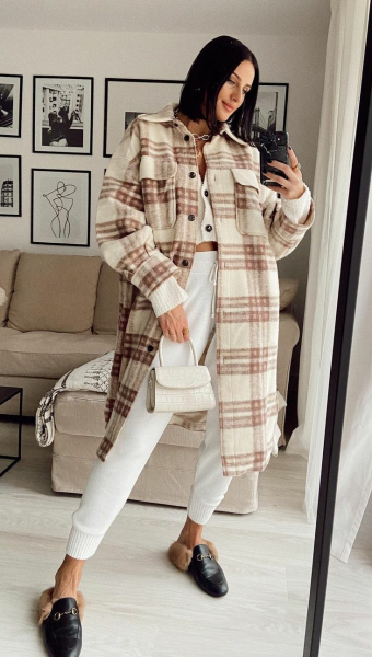 С чем носить пальто-рубашку: стильные образы с рубашкой-пальто – фото и видео