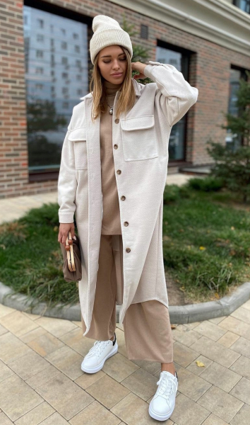 С чем носить пальто-рубашку: стильные образы с рубашкой-пальто – фото и видео